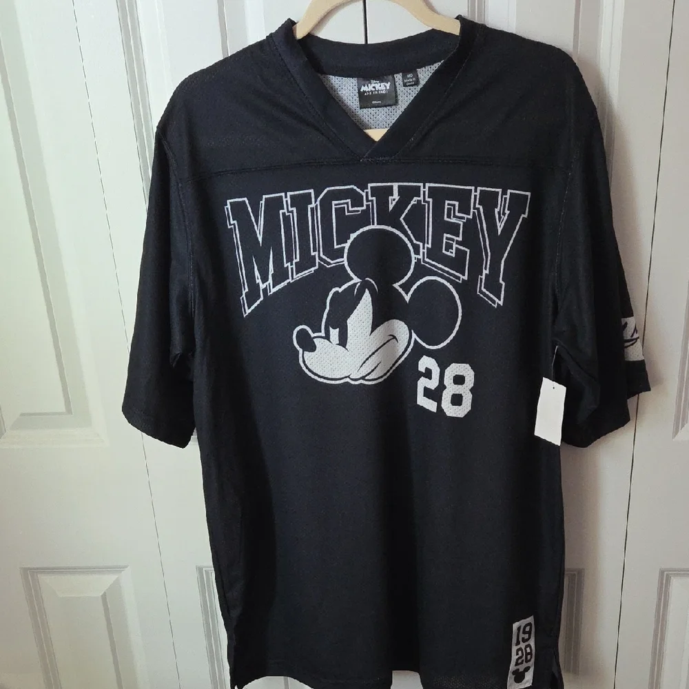 Disney Men's Black and White Mickey Jersey - Picture 1 of 6